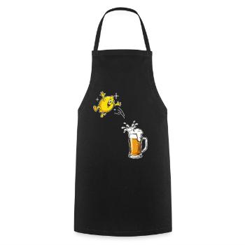 Radler Beer Citron drôle saute dans un verre à bière - Tablier de cuisine - noir - Devant - AI Model Male 185 dark (185cm)