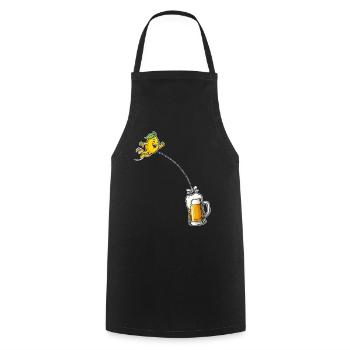 Bière Radler Citron drôle et chope de bière - Tablier de cuisine - noir - Devant - AI Model Male 185 dark (185cm)
