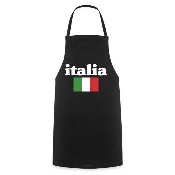 Italien Geschenkidee Italienische Flagge - Kochschürze - Schwarz - Vorne - AI Model Male 185 dark (185cm)