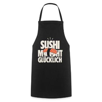 Sushi Macht Glücklich Kawaii Design - Kochschürze - Schwarz - Vorne - AI Model Male 185 dark (185cm)