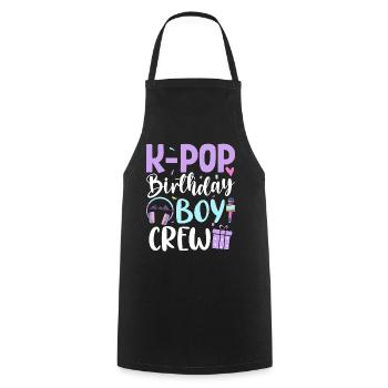K Pop Birthday Boy Crew - Kochschürze - Schwarz - Vorne - AI Model Male 185 dark (185cm)