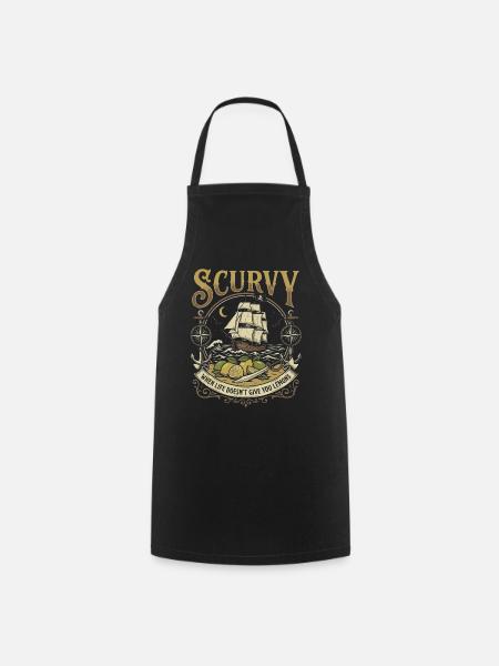 Piratenschiff Zitronendesign - Kochschürze - Schwarz