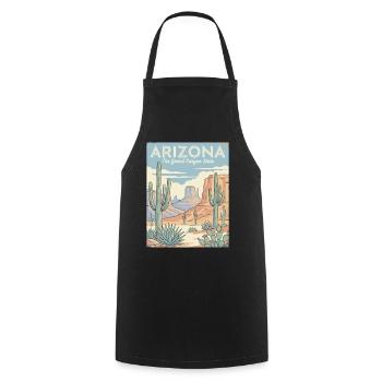 Arizona Desert Retro Poster - Cooking Apron - black - Front - AI Model Male 185 dark (185cm)