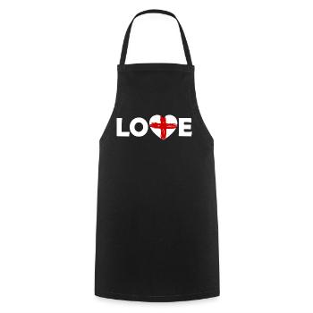 Love mit rotem Kreuz-Herz England - Kochschürze - Schwarz - Vorne - AI Model Male 185 dark (185cm)