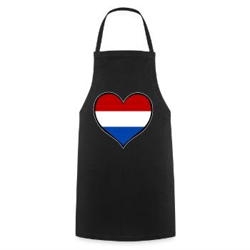 Drapeau du Cœur des Pays-Bas - Tablier de cuisine - noir - Devant - AI Model Male 185 dark (185cm)
