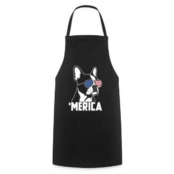 Merica USA Flagge Patriotischer Boston Terrier - Kochschürze - Schwarz - Vorne - AI Model Male 185 dark (185cm)