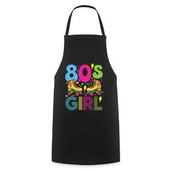 80er Mädchen Retro Nostalgische Party - Kochschürze - Schwarz - Vorne - AI Model Male 185 dark (185cm)