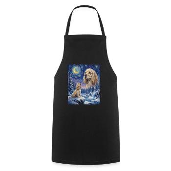 Howling to the Moon Meme Animal Dog Cocker Spaniel - Cooking Apron - black - Front - AI Model Male 185 dark (185cm)