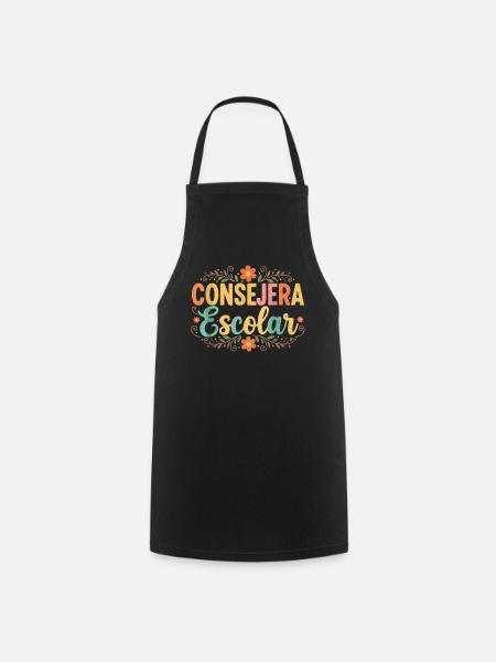 Consejera Escolar Floral - Kochschürze - Schwarz