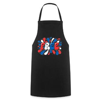 Liberté en éclats tricolores - Tablier de cuisine - noir - Devant - AI Model Male 185 dark (185cm)