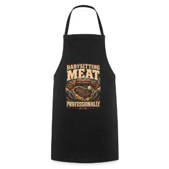 Concours de BBQ : Garder la viande professionnellement - Tablier de cuisine - noir - Devant - AI Model Male 185 dark (185cm)