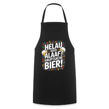 Bier Karneval Fasching Köln Helau oder Alaaf Bier - Kochschürze - Schwarz - Vorne - AI Model Male 185 dark (185cm)