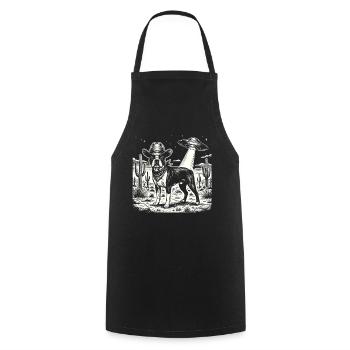 Cowboy Boston Terrier OVNI Amant des chiens drôles - Tablier de cuisine - noir - Devant - AI Model Male 185 dark (185cm)
