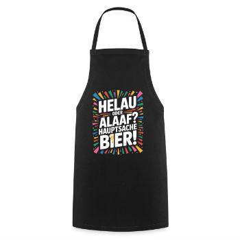 Bier Karneval Fasching Köln Helau oder Alaaf Bier - Kochschürze - Schwarz - Vorne - AI Model Male 185 dark (185cm)
