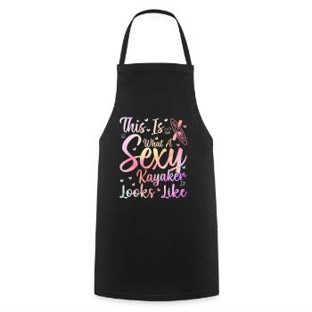 This is what a sexy Kayaker looks like - Canoeing - Cooking Apron - black - Front - AI Model Male 185 dark (185cm)