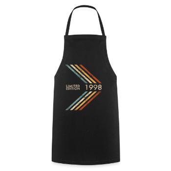 Édition limitée 1998 Anniversaire Homme Femme Rétro - Tablier de cuisine - noir - Devant - AI Model Male 185 dark (185cm)