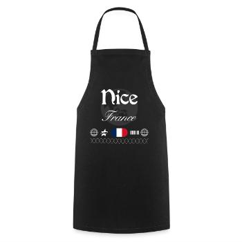 Nizza Frankreich Streetwear Reise Souvenir - Kochschürze - Schwarz - Vorne - AI Model Male 185 dark (185cm)
