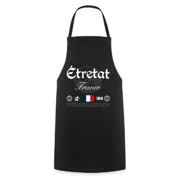 Étretat Frankreich Streetwear Reise Souvenir - Kochschürze - Schwarz - Vorne - AI Model Male 185 dark (185cm)