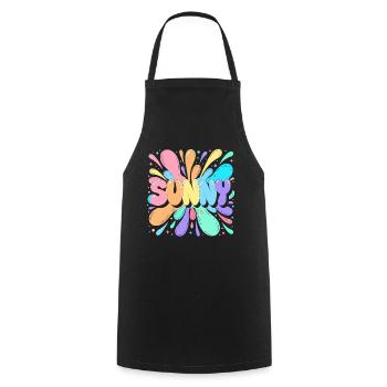 Sunny Splash Lettres Multicolores - Tablier de cuisine - noir - Devant - AI Model Male 185 dark (185cm)