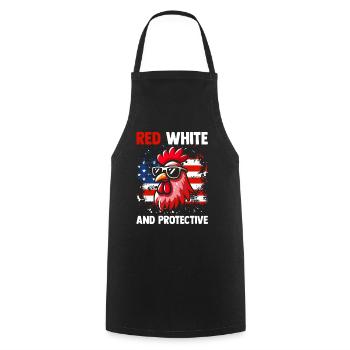 Patriotic Farmer Rooster Flock Poultry USA Pride C - Cooking Apron - black - Front - AI Model Male 185 dark (185cm)