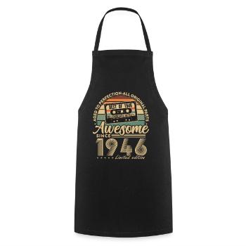 1946 Vintage Retro Birthday Gift - Cooking Apron - black - Front - AI Model Male 185 dark (185cm)