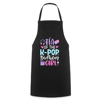 Tia de la fille d’anniversaire K-Pop - Tablier de cuisine - noir - Devant - AI Model Male 185 dark (185cm)