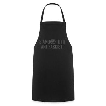 SIAMO TUTTI ANTIFASCISTI inkognito - Kochschürze - Schwarz - Vorne - AI Model Male 185 dark (185cm)
