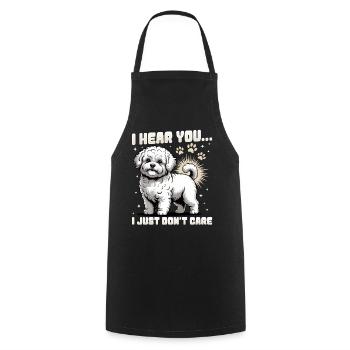 Bichon Frise Dog Breed - Cooking Apron - black - Front - AI Model Male 185 dark (185cm)