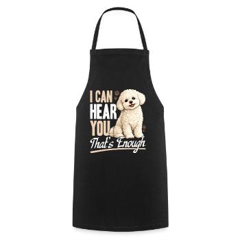 Bichon Frise Dog Breed - Cooking Apron - black - Front - AI Model Male 185 dark (185cm)