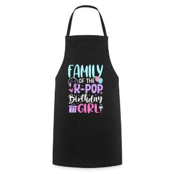 Family of The K-Pop Birthday Girl - Cooking Apron - black - Front - AI Model Male 185 dark (185cm)