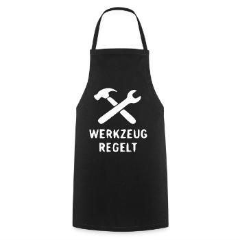 Werkzeug Regelt Hammer Schraubenschlüssel - Kochschürze - Schwarz - Vorne - AI Model Male 185 dark (185cm)