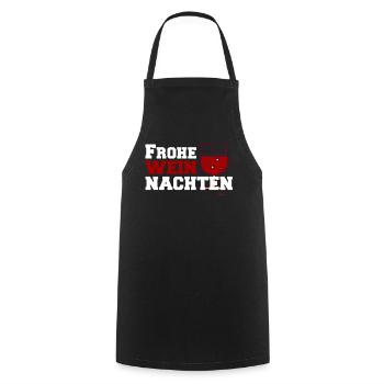 Frohe Weinachten Weinglas Design - Kochschürze - Schwarz - Vorne - AI Model Male 185 dark (185cm)