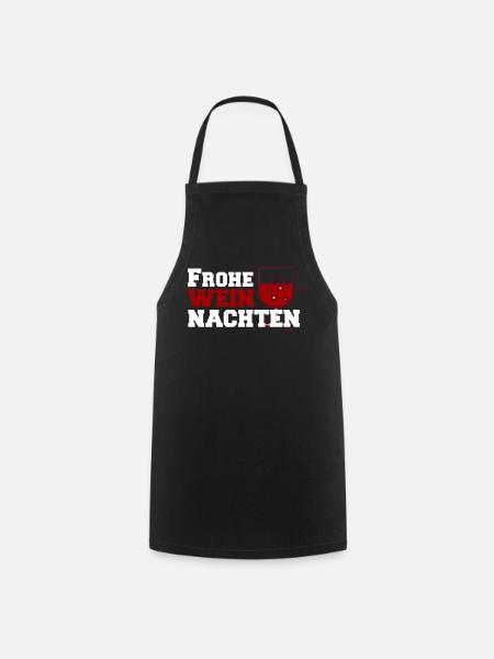 Frohe Weinachten Weinglas Design - Kochschürze - Schwarz