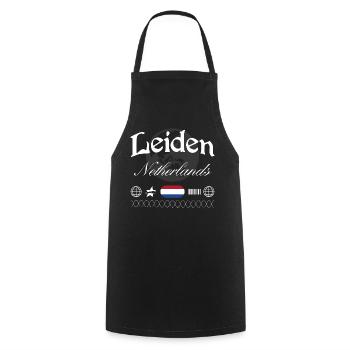 Leiden Niederlande Streetwear Reise Souvenir - Kochschürze - Schwarz - Vorne - AI Model Male 185 dark (185cm)