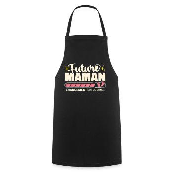 Future Maman Chargement En Cours Grossesse - Tablier de cuisine - noir - Devant - AI Model Male 185 dark (185cm)