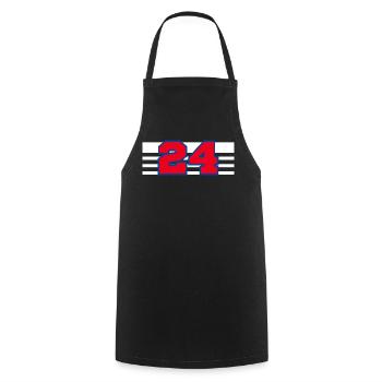 Numéro 24 France - Tablier de cuisine - noir - Devant - AI Model Male 185 dark (185cm)