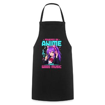 Anime et musique Chibi - Tablier de cuisine - noir - Devant - AI Model Male 185 dark (185cm)
