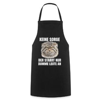Grumpy Pallas Katze Manul Cat Humor Katzen Motiv - Kochschürze - Schwarz - Vorne - AI Model Male 185 dark (185cm)