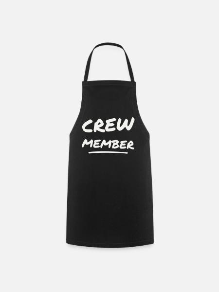 Crew Member Brush Lettering - Team Staff Event - Cooking Apron - black