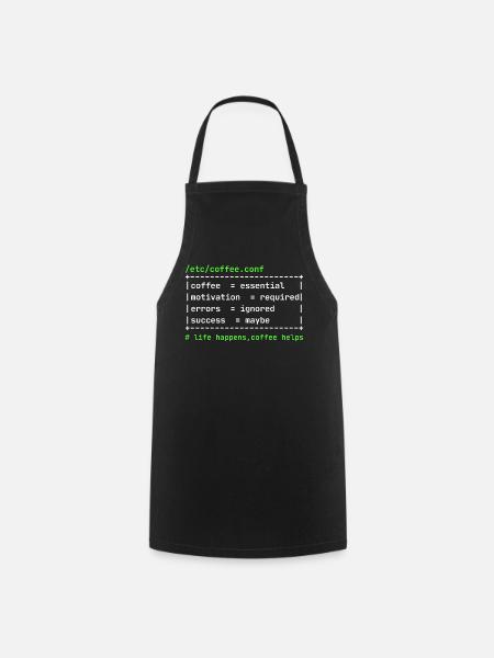 Coffee Config – Developer Kaffee Design - Kochschürze - Schwarz