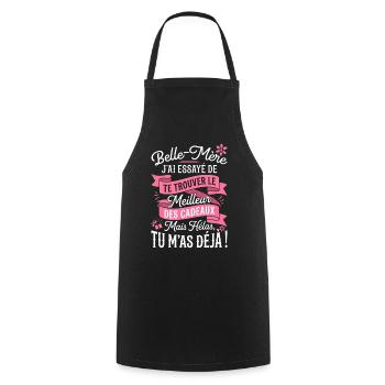 Belle-Mère Humour Le Meilleur Cadeau - Tablier de cuisine - noir - Devant - AI Model Male 185 dark (185cm)