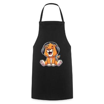Lion Music - Tablier de cuisine - noir - Devant - AI Model Male 185 dark (185cm)