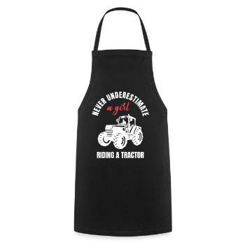 Pouvoir des filles du tracteur - Tablier de cuisine - noir - Devant - AI Model Male 185 dark (185cm)