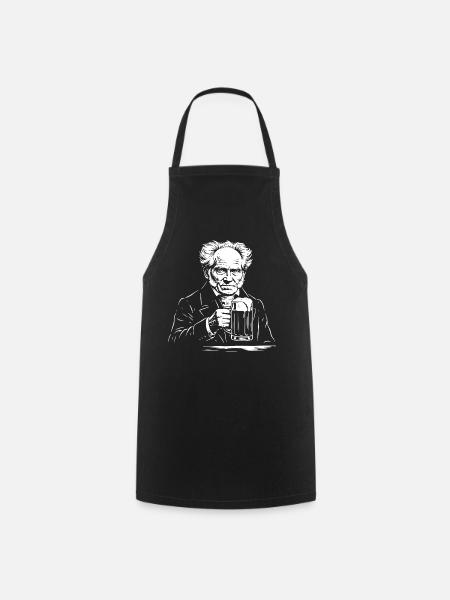 Schopenhauer trinkt Bier-T-Shirt - Kochschürze - Schwarz