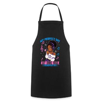 Anime et musique Anniversaire Chibi Black Girl - Tablier de cuisine - noir - Devant - AI Model Male 185 dark (185cm)