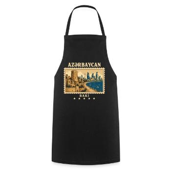 Aserbaidschan Baku Vintage Reisemarke - Kochschürze - Schwarz - Vorne - AI Model Male 185 dark (185cm)