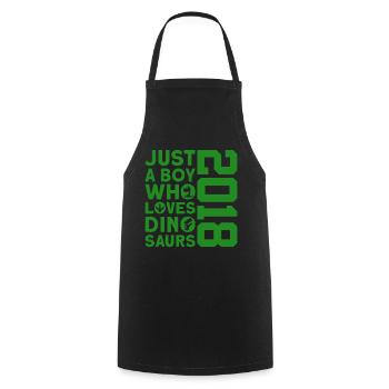DINO 2018 DINOSAUR 8TH BIRTHDAY - Cooking Apron - black - Front - AI Model Male 185 dark (185cm)