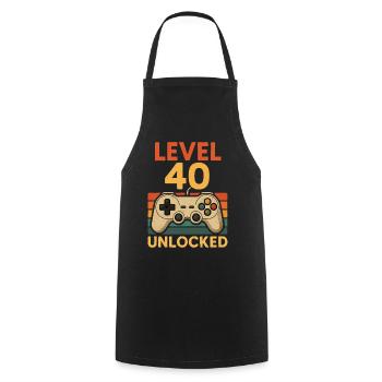 40th Birthday Gaming - Cooking Apron - black - Front - AI Model Male 185 dark (185cm)