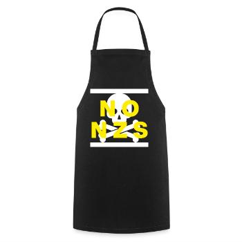 NO NZS, NEVER AGAIN, ANTI-FASCISM, NO AFD YELLOW - Cooking Apron - black - Front - AI Model Male 185 dark (185cm)