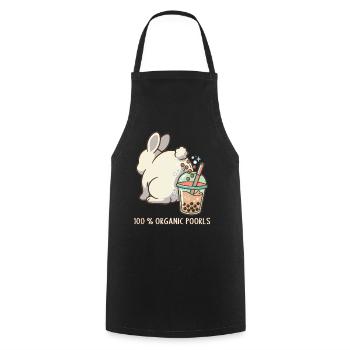 Bubble Tea Boba Drôle de Lapin mignon - Tablier de cuisine - noir - Devant - AI Model Male 185 dark (185cm)